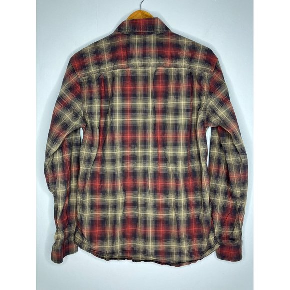 Carhartt Realxed Fit Red Plaid Snap Button Long Sleeve Men's Medium Shirt - Picture 7 of 7